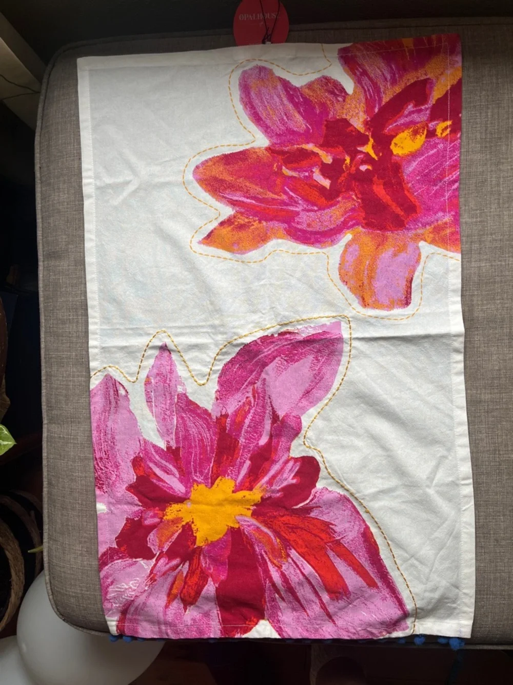 2 New 100% Cotton Kitchen Towels Floral Spring Summer Decor Tassel